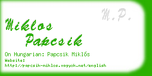 miklos papcsik business card