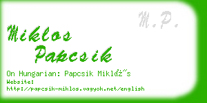 miklos papcsik business card